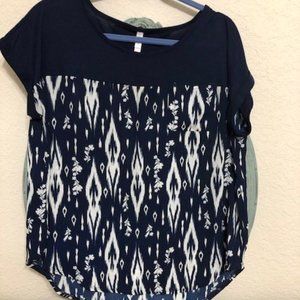 Cap Sleeved Blue Xhiliration Blouse
